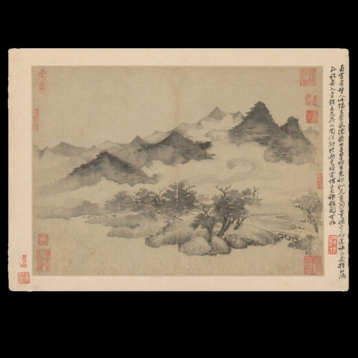 The Wind and Rain Album der Yuan -Dynastie, der alten Landschaftsmalerei der Literatikmalerei, Kalligraphie und Gemälde, berühmte Gemälde, antik