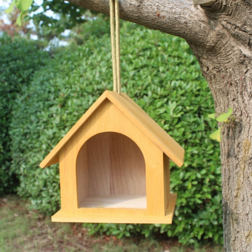 Runhuanian solid wood bird's nest bird's nest decorative bird cage outdoor bird house wooden pearl sparrow bird house peony parrot breeding box large lanyard yellow