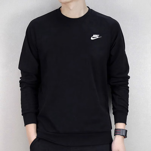耐克（NIKE）卫衣男士外套夏季新款连帽防风运动服健身训练时尚休闲套头衫 FN3889-010/黑色 L