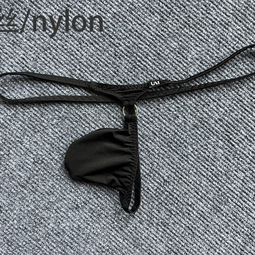 BUFFNY New Men's Low Waist Thong Personalized Sexy Ice Silk Mesh Transparent Men's Underwear White Ice Silk M 50KG-60KG