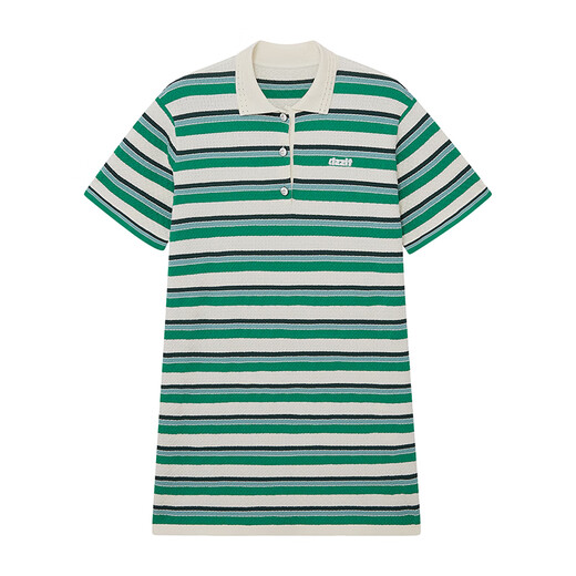 Dzzit Dicesu Sweater 2025 Été Nouvelle bande de couleur Jacquard Texture Top pour femmes 3J2E6212P Green S