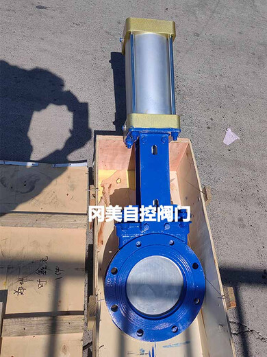 Taichen Valve PZ673H-10C Cast Steel Pneumatic Knife Gate Valve Pneumatic Flange Slurry Valve Plate Valve DN150200300400 DN400-Casted Steel