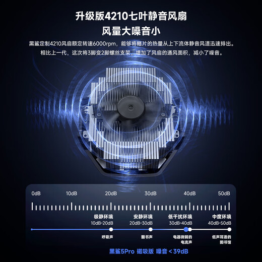 黑鲨手机散热器冰封5Pro 磁吸版 游戏直播散热强制冷 适用苹果iPad平板小米一加IQOO红魔华为OPPO魅族 黑鲨背夹5Pro 磁吸版+（45w充电头）