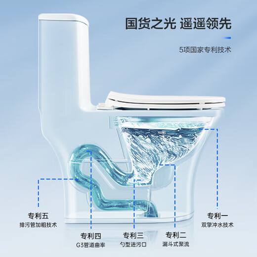 ArROW Toilet Large Impact Jet Siphon Anti-odorant Water-saving Toilet Thickened Reduced Lid Socket Bathroom Model B-Small Apartment AEB12609 Warranty/300mm