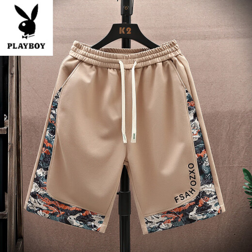 花花公子（PLAYBOY）新中式短裤男士夏季2025新款裤子运动中裤宽松休闲潮牌复古五分裤 6625白色 M