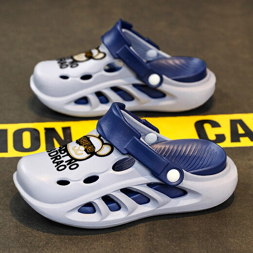 Tibetan American Era Boy Slippers 2025 Новые летние детские туфли на улице в среднем и крупных детских мальчиках и детских мультипликационных сандалиях Серые и синие [обновление] 30