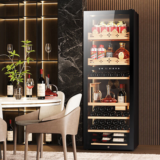 BAIKAILUN wine cabinet constant temperature wine cabinet air-cooled constant temperature moisturizing wine refrigerated storage display cabinet multi-functional household refrigerator sake beer cold bar foreign wine tea cabinet fixed frequency | single temperature | multi-function model 30 bottles thin section