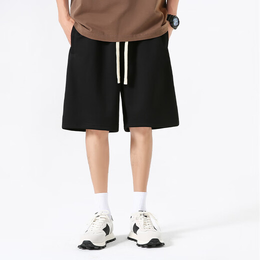 MINISO heavyweight shorts for boys summer new style light beige versatile breathable casual sports pants for men light rice L