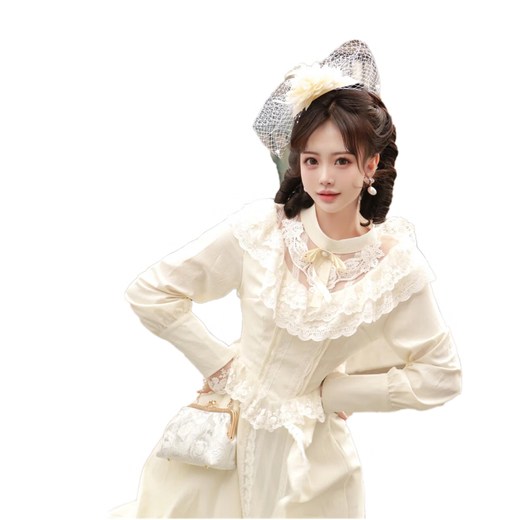 品计留洋大小姐民国风洛丽塔礼服新款影楼复古婚纱千金名媛超仙连衣裙 连衣裙+帽子 均码