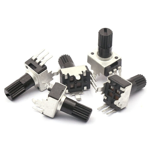 Dafuri 0932 potentiometer adjustable resistor 5K 10K 50 100K 3-foot long handle RV09 5-foot knob speed adjustment vertical straight plug vertical 5K handle length 12.5MM (5 pieces)