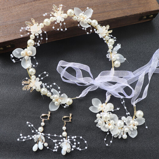 Garland headband headband crown girl princess Korean headdress performance flower girl accessories headband forest blue