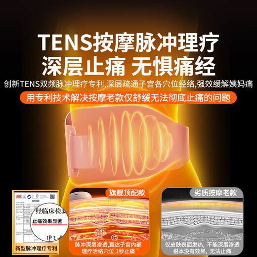 Sawang Germany's palace-warming belt for aunts, a magical tool for girls to warm their menstruation and stomach pain, relieve uterine cold, warm baby's waist, hot compress, rechargeable, long battery life, gift to girlfriend, Tiffany Blue, graphene second pain relief - lattice deep palace warming