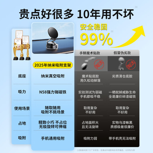 硕图车载手机支架磁吸支架真空magsafe吸附吸盘360°可旋转金属折叠支撑汽车中控台专用导航固定支撑架