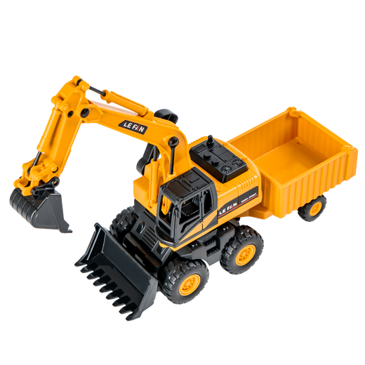 MPPMCK Excavator Toy Car Children's Engineering Vehicle Multifonctional Inertial Return Force Excavator Model Boy 2-3-4 ans