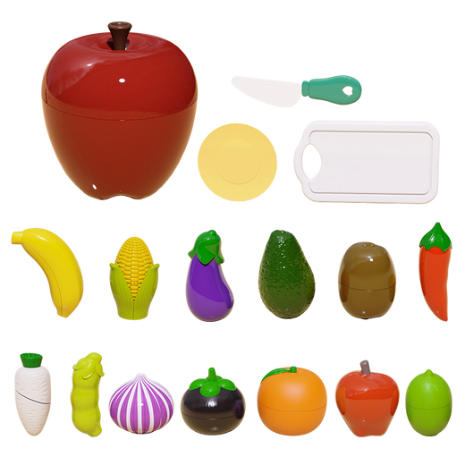 Youqi Children's House jouant maison garçons et filles cuisine jouets de cuisine fruits et légumes Coupes Gift Couptes de pomme Peelable Coupes de 19 pièces [Beaucoup de coupes d'accessoires] Compatible avec les fruits et légumes Nuqi