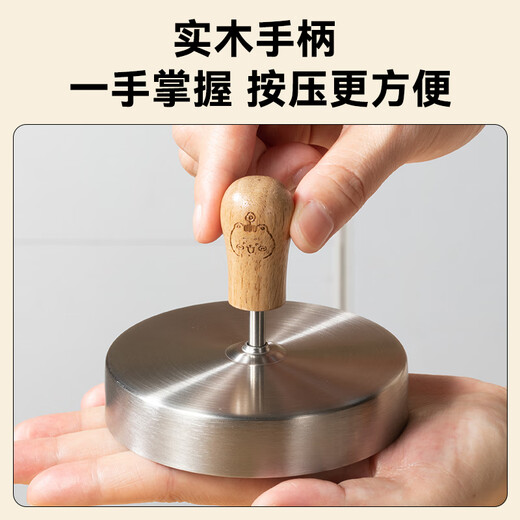 Baked Leshi household 304 stainless steel beef patty mold diy model artifact meat pressing mold tool hamburger patty meat separator paper medium + 150 pieces of meat separator paper + meat patty freezing box * 10