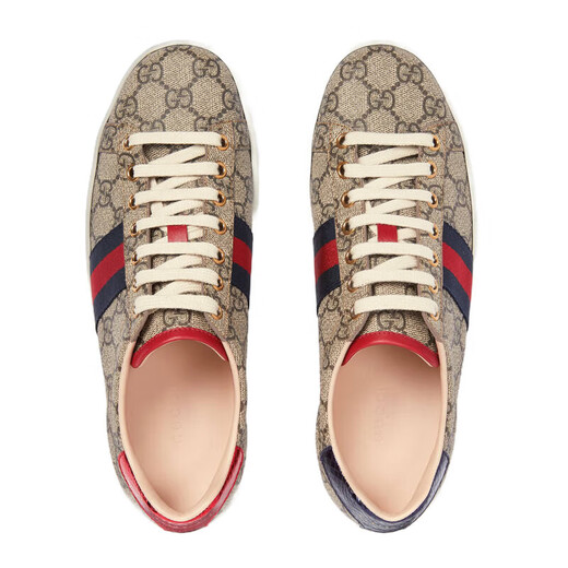 Gucci (G)/Женская туфли Пара Ace Pare of G Canvas Conteakers 4990 K2LH0 9768 БЕЙЖЕ 35 34