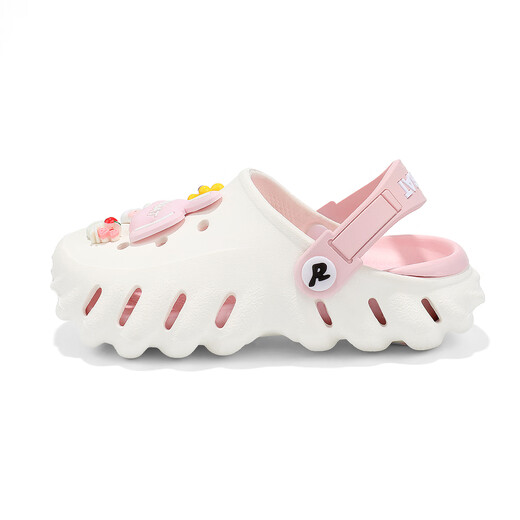 Sábado (ST/SAT) Zapatos para niños Zapatos para niños 2025 Summer New Girls Sofle Sole Slippers Boys Beach Slippers White Powder tamaño 32-33 (adecuado para la longitud del pie de 20.7 cm)