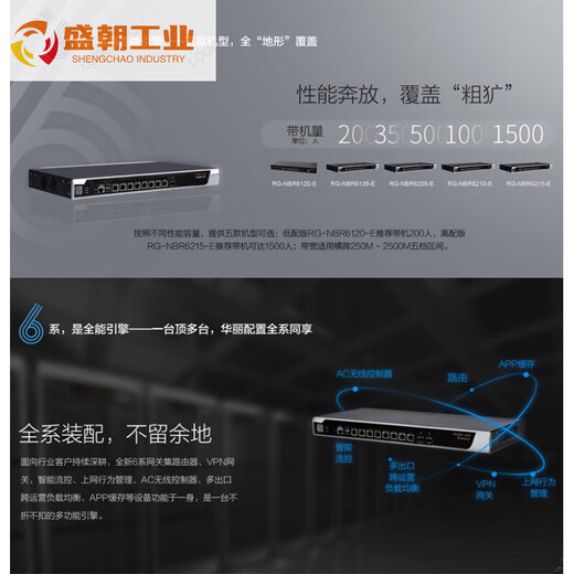 锐捷睿易RG-NBR6120-E 6135 6125 6205 6215 6210-E V2网关路由 RG-NBR6120-E(带机200) 全新未