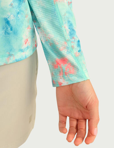 HUK women's quick-drying sun protection sports pullover 1/4 zipper stand collar polyester breathable and sweat-wicking fishing outdoor Bermuda Medium