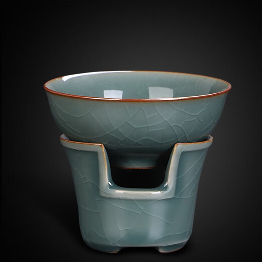 Xiangye Ge Kiln Tea Set Ice-Cracked Household Complete Set Japanese-style Kung Fu Tea Set Teapot Cover Bowl Tea Washer Tea Can Ge Kiln Teapot 15-piece Set + Buddha Hand Accessories + Tea Tray