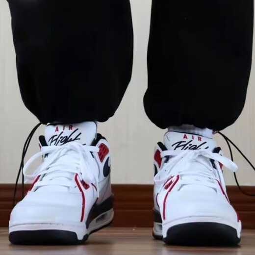 耐克（NIKE）篮球鞋男鞋2024春季新款运动鞋AIR FLIGHT 89简版AJ4休闲鞋板鞋 FD9928-101白红 40