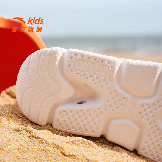 ANTA Children's Sandals Boys' Shoes 2025 Summer New Velcro Outdoor Arch Open Toe Sandals New Ink Blue-5 30