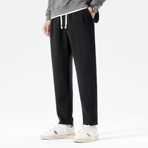 Warrior waffle pants men's summer thin casual sports pants teenager loose men's pants Hemp gray 2XL