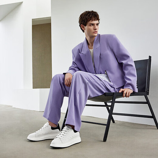 Belle Men's Casual Genuine Leather Business White Shoes Winter Sports Shoes Thick Sole Heightening Sneakers Plus Velvet A0615AM2 White/Black (Single Liner) 40 (250mm)