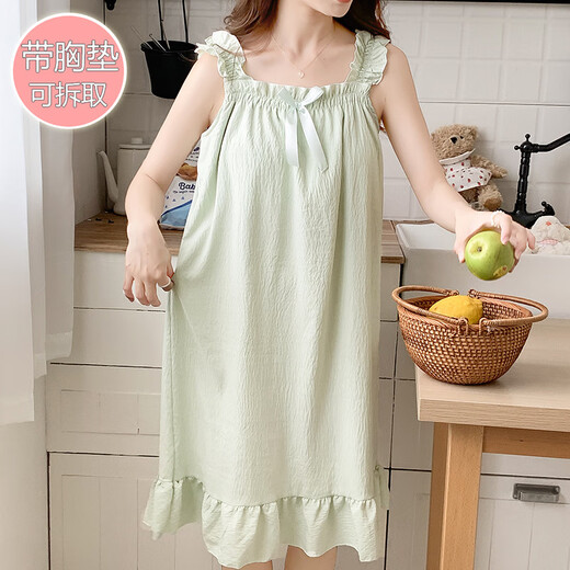 Sofea sommer sweet groß in nachthemd mit Brustkissen dünne lose Fett MM Home Kleidung Y6623# Pink 170 m