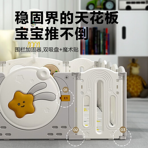 森凯哆儿童围栏防护栏婴儿宝宝爬行爬爬垫围栏室内家用地上游戏安全栅栏 180x160cm游戏栏+秋千+滑梯