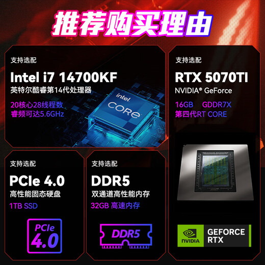 ASUS RTX5070TI HOST/RTX5080/5090D Graphics Card Rog Family Bucket Host U7 265KF/I7 14700KF Desktop Computer Host Assembly Computer Complete Maschine I7 14700KF+ASUS RTX5070TI 丨 2