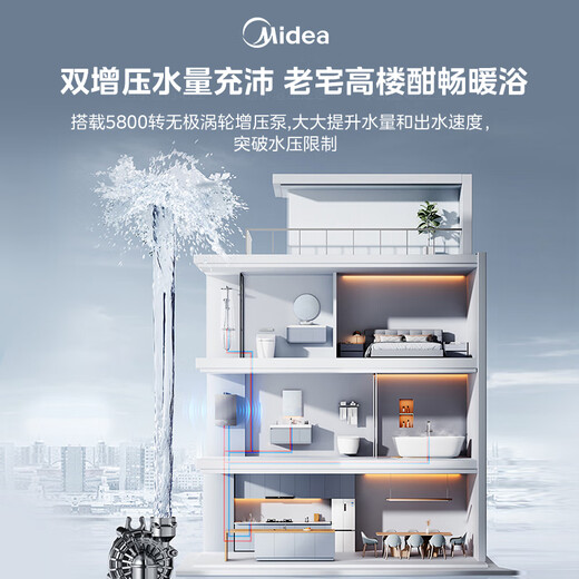 Midea MATE30 Ultra 16-liter natural gas water heater, energy-saving zero cold water, first-level silent boost, constant temperature and large water volume, 15% national subsidy