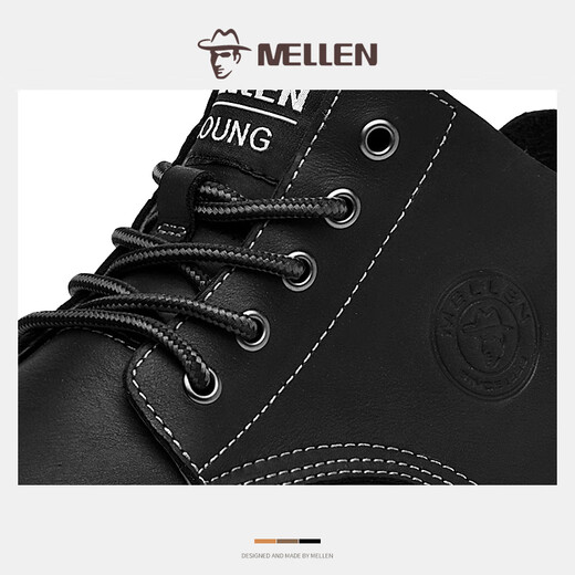 
Minglang MELLEN men's boots Martin boots winter versatile retro workwear couple's snow boots heightened outdoor mid-to-high top hiking shoes black 42