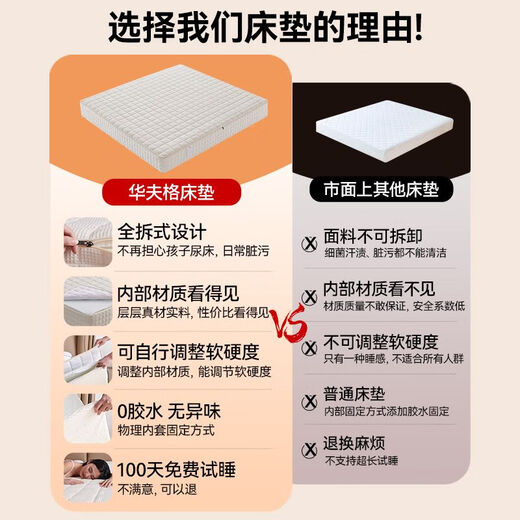 Matelas entièrement démonté et lavé Simmons Spring Waffle Matelas 3d Fibre d'air Jute Latex Mattress C Style 20 cm Waffle d'épaisseur + mousse à mémoire + 3D vide 1350 mm * 2000 mm