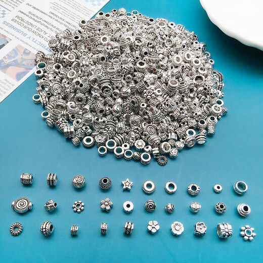 OSRO ancient silver spacer beads mixed style 30 pcs homemade bracelet necklace jewelry accessories diy beaded spacer spacers loose beads random mixed style about 30 pcs/pack
