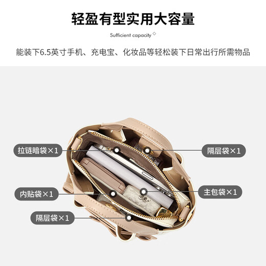 蔻一（Cnoles）包包女包2025菜篮子包女士手提斜挎包高级感七夕情人节礼物送女友 白色-新款实用生日礼物送老婆