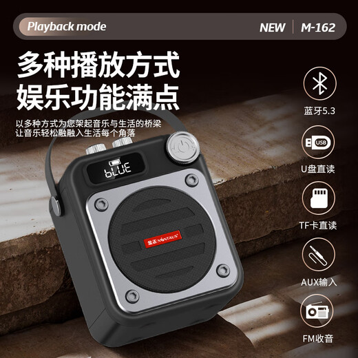 Kim Jong M162 Square Dance Audio hochwertiger drahtloser Bluetooth K-Song Outdoor Home KTV Audio-Set tragbarer Gesang kleiner Lautsprecher Mikrofon-Mikrofonverstärker All-in-One-Flaggschiff-Version [Single-Ladungs-Telefon]