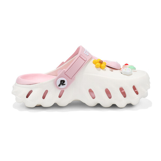 Sábado (ST/SAT) Zapatos para niños Zapatos para niños 2025 Summer New Girls Sofle Sole Slippers Boys Beach Slippers White Powder tamaño 32-33 (adecuado para la longitud del pie de 20.7 cm)