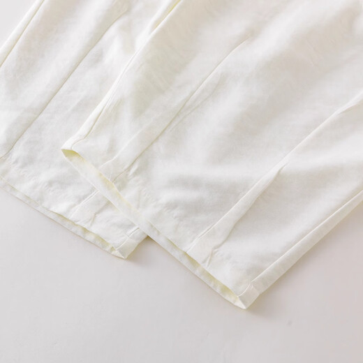 Nickybaby Pantalones de chicas del verano Seda delgada de hielo infantil de nueve puntos de pierna ancha Pantalones de zanahoria ropa de verano de niñas Chicas blancas 15263 metros blancos + 15251 Purple 130 cm