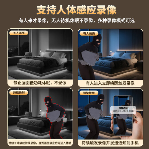 镭威视入户门口4g终身免流量免插电源摄像头360度无死角带夜视全景手机远程无线无需连wifi家用车载室外 【4G免充值】方形版+免钉安装+128G