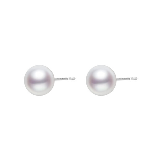 AKOYA small light bulb pearl earrings 18K gold 7-8 versatile daily gift temperament commuting 0258