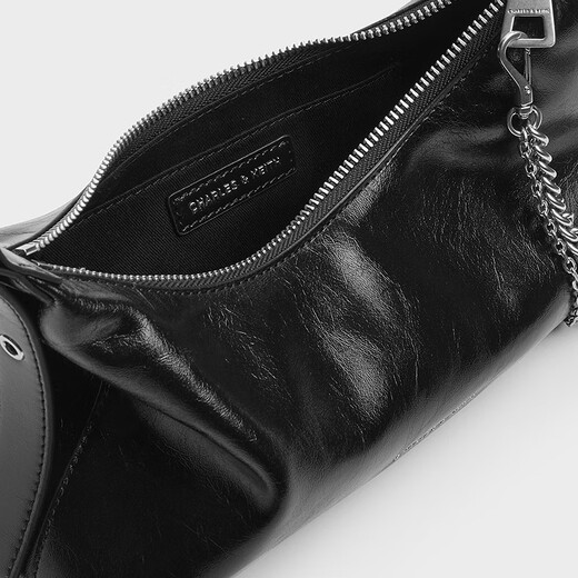 CHARLES&KEITH soft zipper pleated shoulder bag armpit bag women's bag birthday New Year gift CK2-40782472