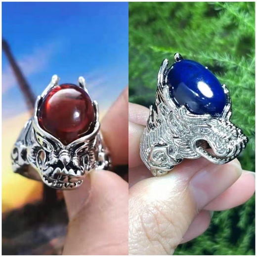 KZD Old Phoenix 999 sterling silver pure silver retro domineering and fierce men's dragon ring personalized creative silver magic dragon ring magic dragon head ring same style single pack same style