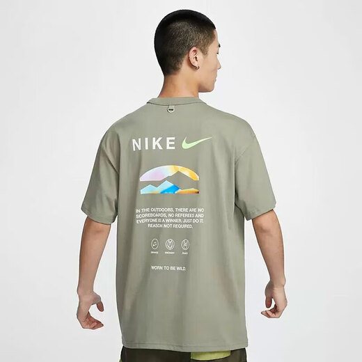 耐克（NIKE）短袖男装夏季新款背面印花透气运动潮流时尚休闲圆领T恤 HF6172-053 XL