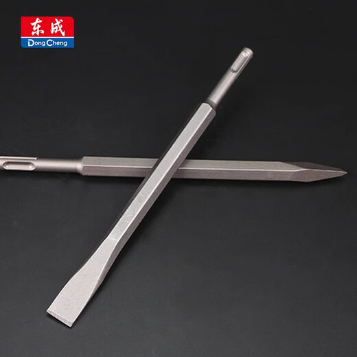 Dongcheng electric hammer chisel impact drill bit electric pick tip chisel pickaxe flat chisel square handle round handle hexagonal handle widened and lengthened shovel 65 electric pick tip chisel-30X400