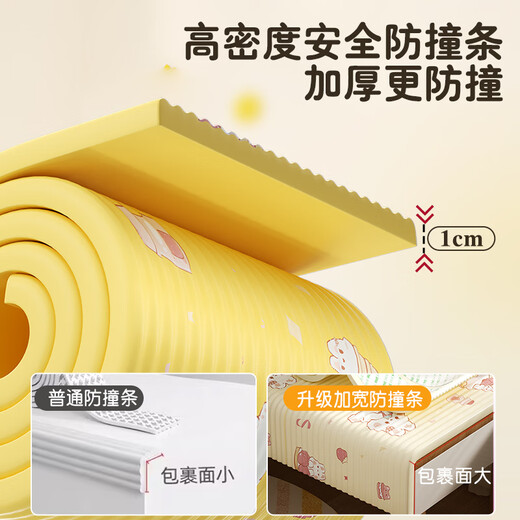 United Beirui baby anti-collision strips thickened tatami anti-collision soft wall surround bedside cooling pad sponge corner wall sticker solid color off-white - 2 meters / roll * width 60CM extra thick 10MM
