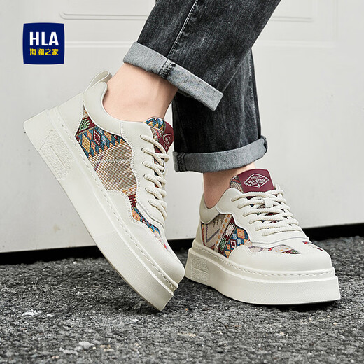 Hailan Home Hla Herrenschuhe, Höhenverbesserte weiße Schuhe, dicke Schuhe für Männer, vielseitige Freizeitschuhe, Herren e208 White 42