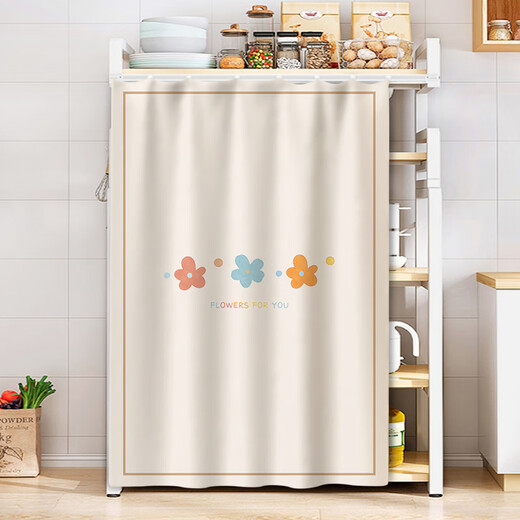 
Katillen storage rack shelf shelves and curtains cabinet dust-proof and hole-free slide rails covering cloth curtains kitchen miscellaneous curtains. You are working hard - hole-free slide rails 80*140cm (send hole-free slide rails)