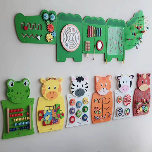 Viga Kindergarten Wandspielzeug Kinder Multifunktional Early Education Cartoon Animal Operation Board Weijia Game Board Wall Game - Unicorn